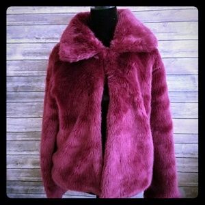 Forever 21 burgundy fur coat